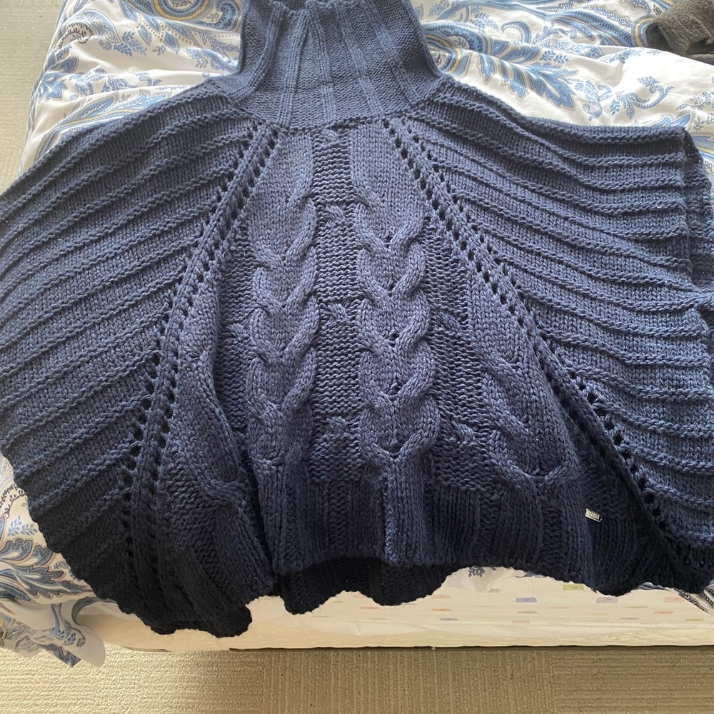 Navy Poncho